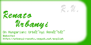 renato urbanyi business card